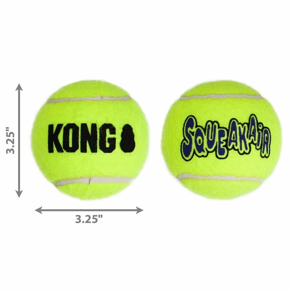 KONG SqueakAir 2 Large Balls Dog Pup Throw retrieve Toy Will not wear down teeth