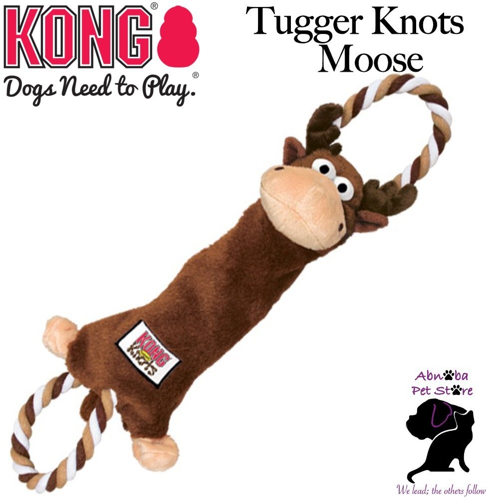 MOOSE Small/ Medium Kong Tugger Knots interactive tug & shake toys dogs love knotted ropes inside