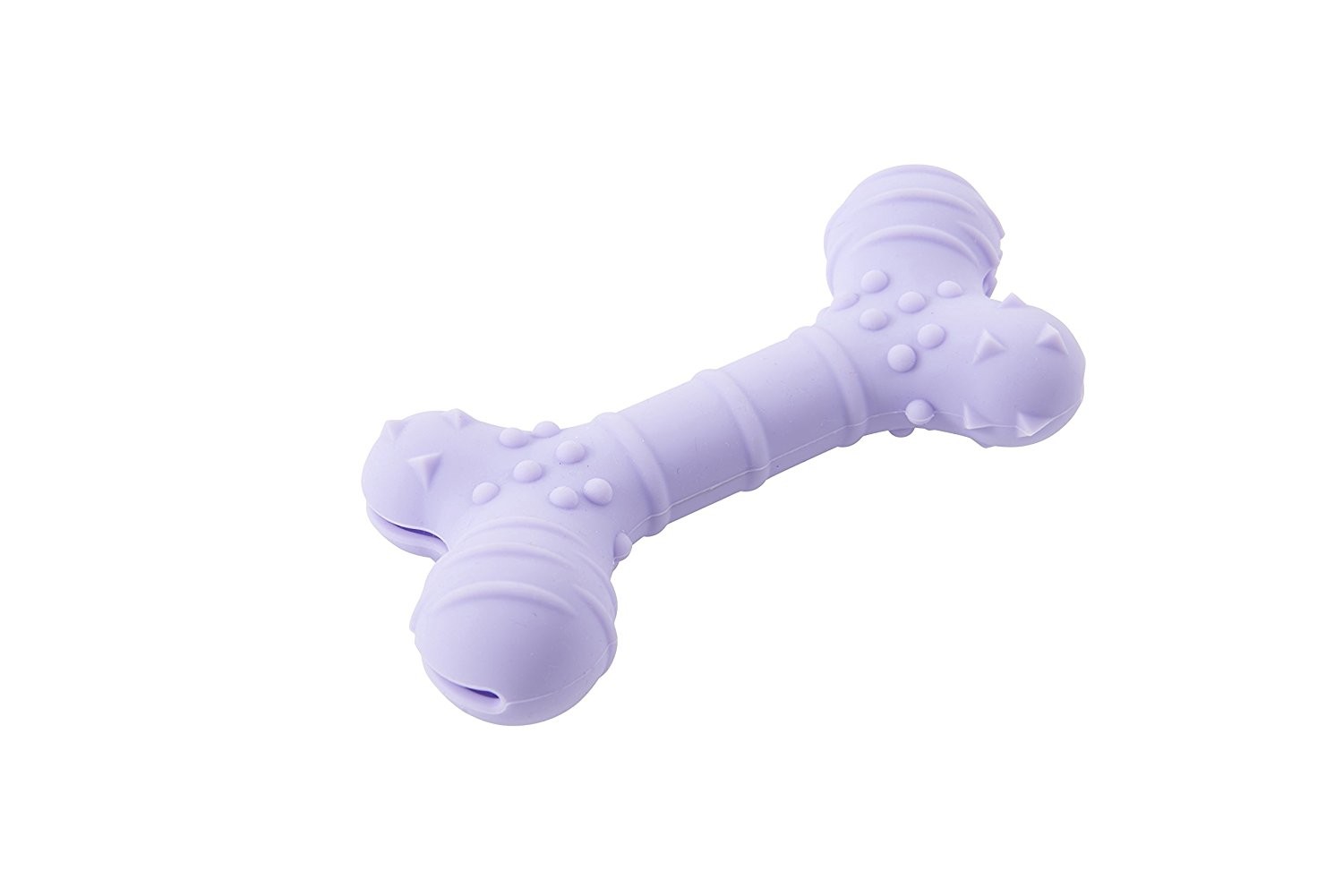 BUSTER Flex Bone soft & flexible silicone Fill toy with food treats can be froze (Purple)