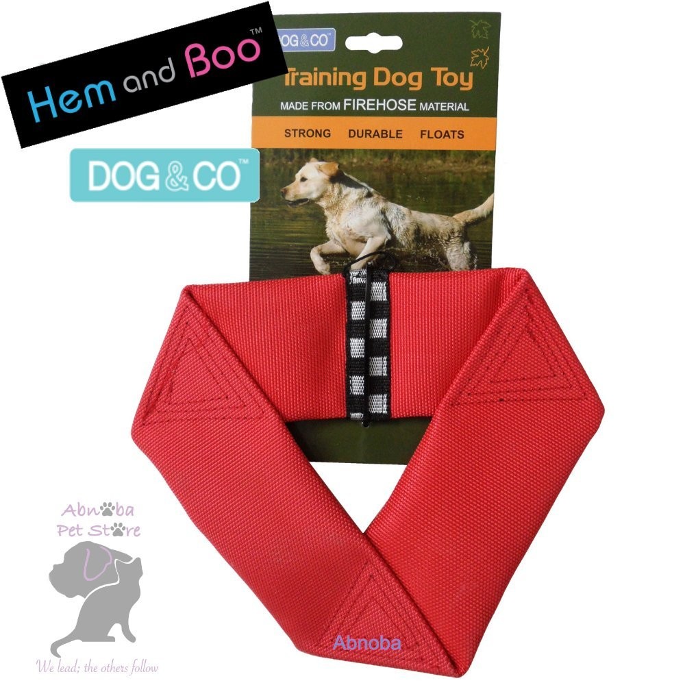 YELLOW Hem & Boo FIREHOSE FLYER Strong Durable Floats Dog & Co Training Toy Nylon Shell