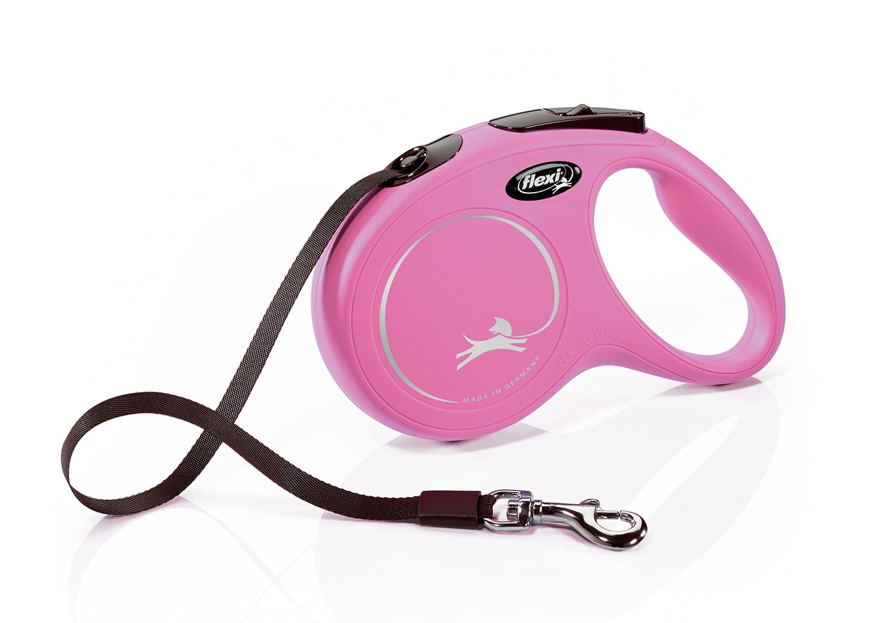 flexi New CLASSIC, tape leash, M: 5 m, pink 