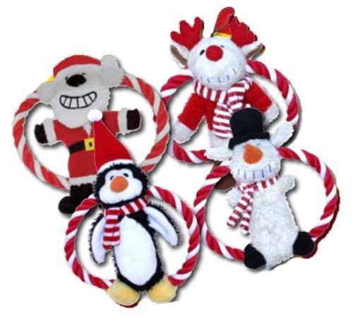 Happypet Xmas Dog Toy Frisbee Santa,Rudolph,Penguin,Snowman