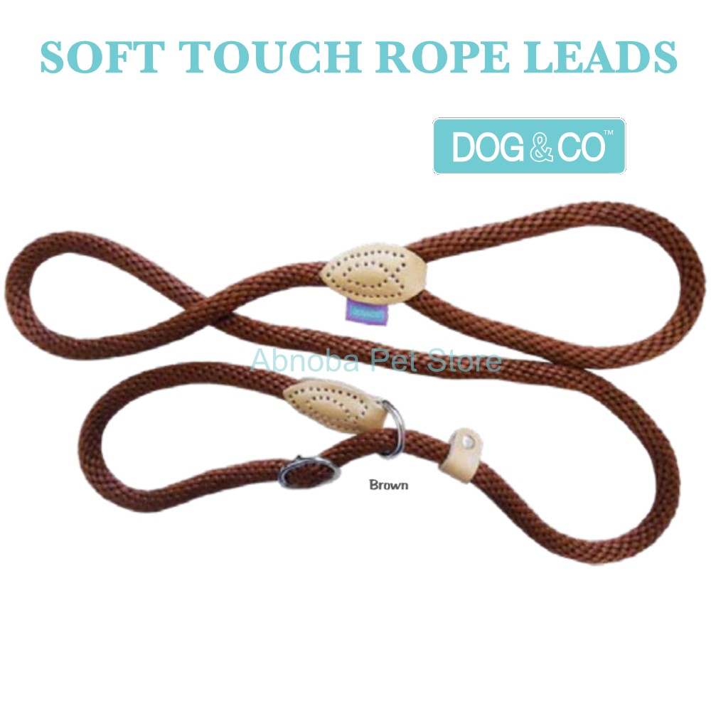 60" 14mm, BROWN - Hem & Boo Dog & Co Soft Touch Rope Collar & lead in one Figure 8 Halter Option 
