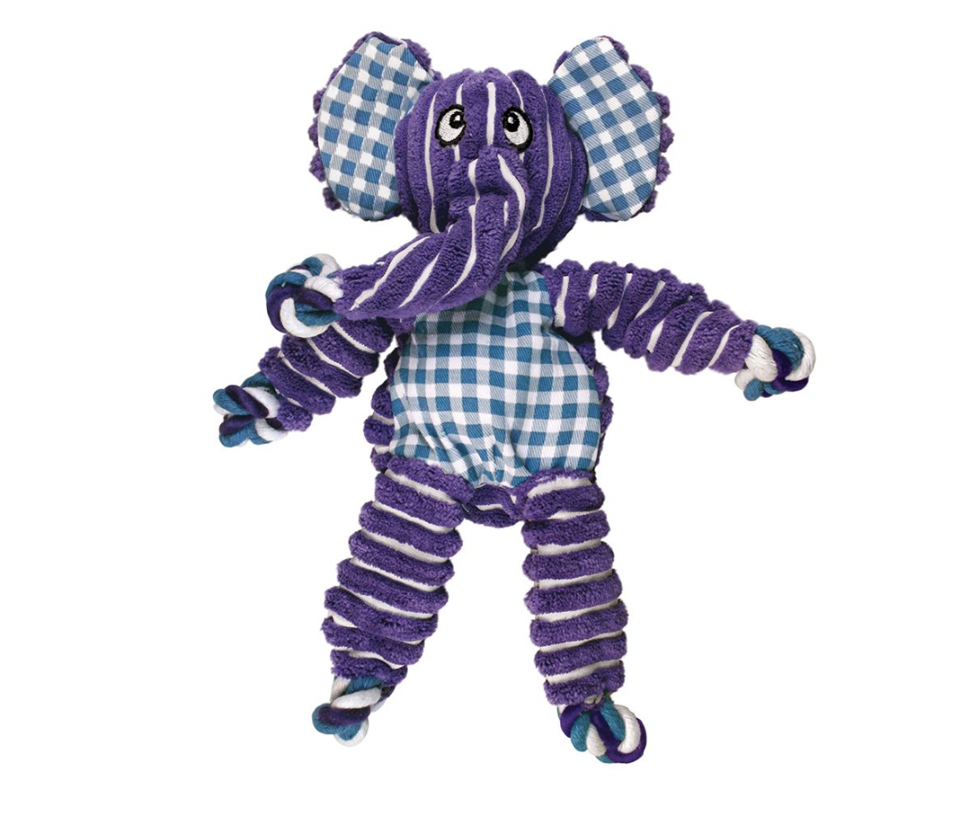 Kong Dog Puppy Floppy Knots Elephant M/L Play Toy Internal knotted squeaker
