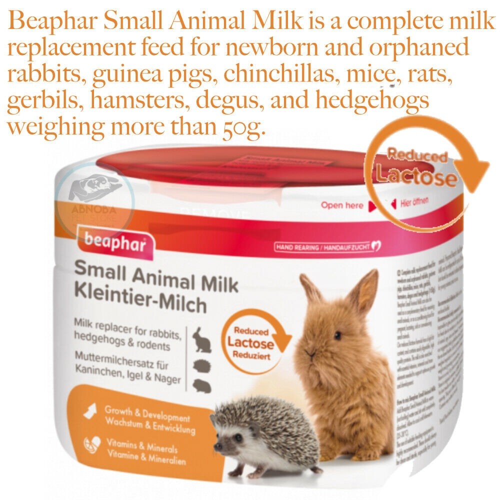 Beaphar Small Animal Milk feed newborn & orphaned rabbits guinea pigs hedgehogs