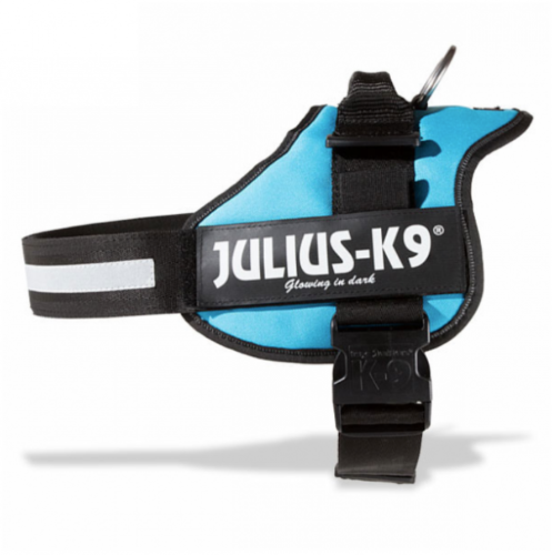 Julius-K9 No-Pull Dog Powerharness 0/M-L- 58-76cm Fully Adjustable Chest Reflect AQUAMARINE
