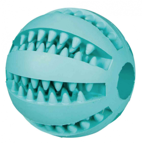 Trixie Dog Denta Fun Ball natural rubber mint flavour massages the gums 6cm 32880