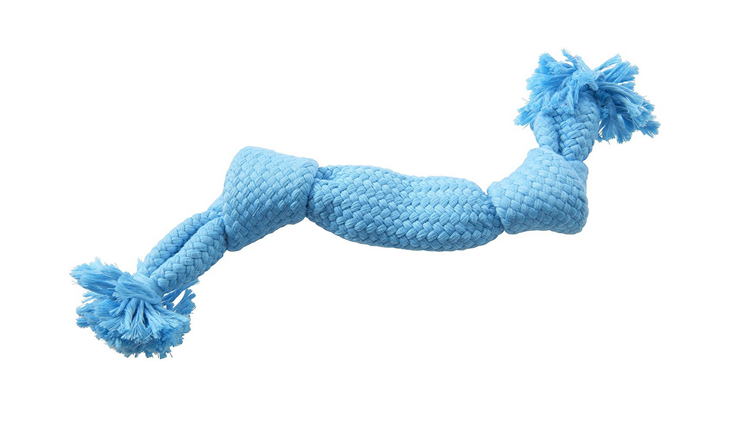 (Small - 23cm, Light Blue) BUSTER Colour Squeak Rope Soft cotton interactive throwing games
