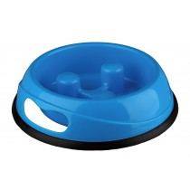 Slow Feed Plastic Bowl Dog 0.45 l/ø 20 cm - BLUE