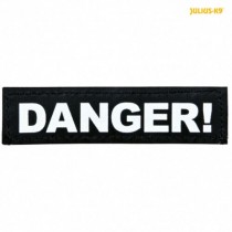 Julius-K9® Attachable Labels XS size suitable for Dog Harness size 0 / Baby 1 "DANGER"