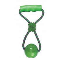 KONG Squeezz Ball with Handle Dog Toy, Green Large