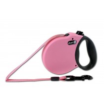 (L - up to 110lbs, Pink) Alcott Adventure Retractable Lead Soft Grip Handle Reflective - Matching Collars 