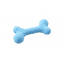BUSTER Flex Bone soft & flexible silicone Fill toy with food treats can be froze (Light Blue) 