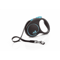  BLUE FLEXI Black Design Med Tape Lead 5m max 25kg Dog Pup fit Multi Box & LED Light