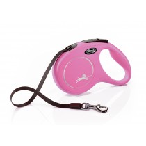 flexi New CLASSIC, tape leash, M: 5 m, pink 
