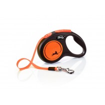 flexi New NEON, tape leash, S: 5 m, neon orange