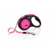 flexi New NEON, tape leash, S: 5 m, neon pink 