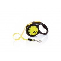 flexi New NEON, tape leash, M: 5 m, neon yellow