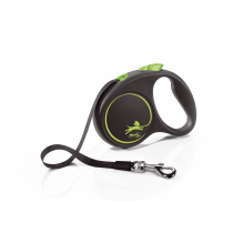 GREEN FLEXI Black Design S Tape Lead 5m max 15kg Dog Pup Cat fit Multi Box & LED Light