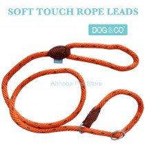60" 8mm, ORANGE - Hem & Boo Dog & Co Soft Touch Rope Collar & lead in one Figure 8 Halter Option 