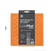 LickiMat® Classic Buddy™ DOG PUPPY SLOW FEED / FOOD BOWL / DISH ORANGE MAT