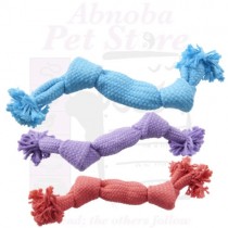 BUSTER Colour Squeak Rope Soft cotton interactive throwing games for Dogs Medium 35cm
