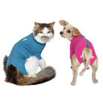 VetMedWear Blue Recovery Suit After Surgery dog Wound Protect Post whelping M