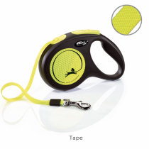 flexi New NEON, tape leash, S: 5 m, neon yellow