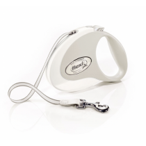 WHITE Flexi STYLE tape leash M: 5m soft handle Retractable Lead Dog 