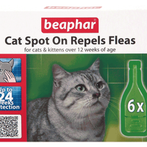 Beaphar Cat Spot On Repels Fleas 24 Week Protection - - 6 Pipettes
