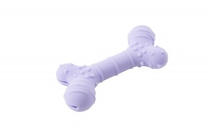 BUSTER Flex Bone soft & flexible silicone Fill toy with food treats can be froze (Purple)