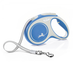 BLUE Flexi XS New COMFORT Tape Dog Leash Lead soft grip short-stroke braking system