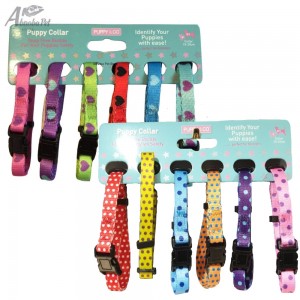12 Puppy Whelping Collars 6 Hearts & 6 Spots Design - XS 15-25cm