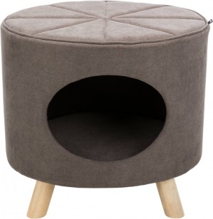 Trixie Cat Kitten Bed Cave Marcy soft upholstery fabric padded platform Seat