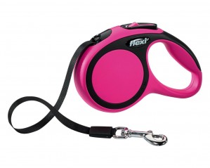 PINK Flexi LGE 5M COMFORT Tape Dog Leash Lead soft grip short-stroke braking system