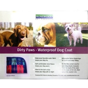 Rosewood Dirty Paws waterproof dog coat Green – 20″ x 18″