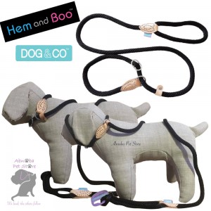 60" 14mm, BLACK - Hem & Boo Dog & Co Soft Touch Rope Collar & lead in one Figure 8 Halter Option 