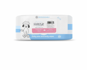 Furrish Daily Paw & Body Dog Wipes Spring Water removes dirt, dander, loose hair