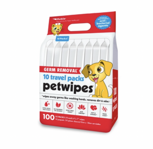 Petkin Wipes for Dogs and puppies 10 Travel Packs pet wipes