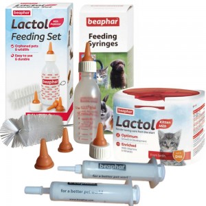 Beaphar Lactol 250g Kitten Milk, Bottle & 2pk Feeding Syringes 