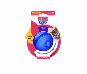 Kong Dog Gyro Red Small Dispenses food & treats roll & flip action Spin Ball