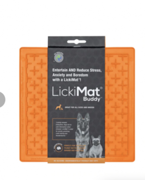 LickiMat® Classic Buddy™ DOG PUPPY SLOW FEED / FOOD BOWL / DISH ORANGE MAT