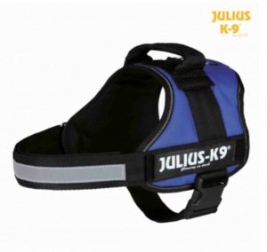 Julius-K9 No-Pull Dog Powerharness 0/M-L- 58-76cm Fully Adjustable Chest Reflect BLUE
