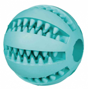 Trixie Dog Denta Fun Ball natural rubber mint flavour massages the gums 5cm 3259