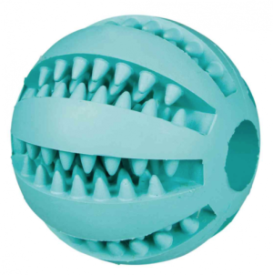Trixie Dog Denta Fun Ball natural rubber mint flavour massages the gums 7cm 3289