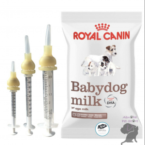 3pk Cleft Palate Nipple Nursers & 100g Royal canin Baby dog milk (0.5ml, 1ml, 3ml)