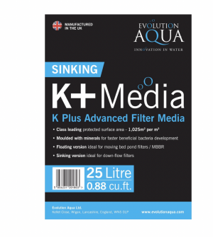 Kplus Advanced Filter Media BLACK 25Litre (SINKING)