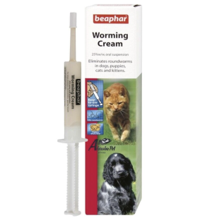 Beaphar Worming Cream treatment of roundworms in puppies & kittens from 2 weeks